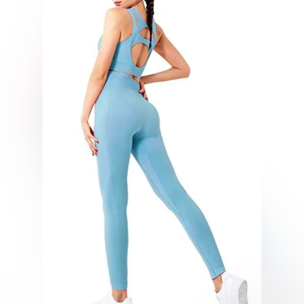 NWOT Fresought Blue Activewear Set with Cutout Back | Size: M
